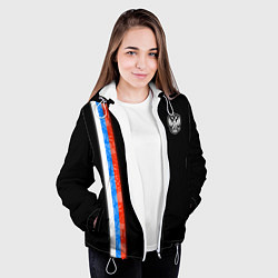 Куртка с капюшоном женская Russia - Black collection 2023, цвет: 3D-белый — фото 2