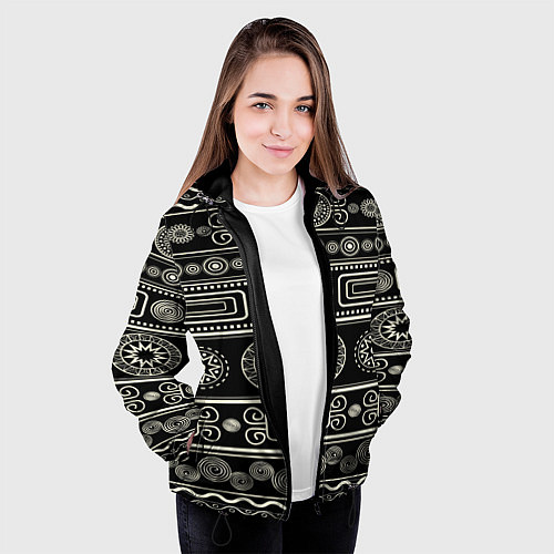 Женская куртка Африканский мотив / 3D-Черный – фото 3