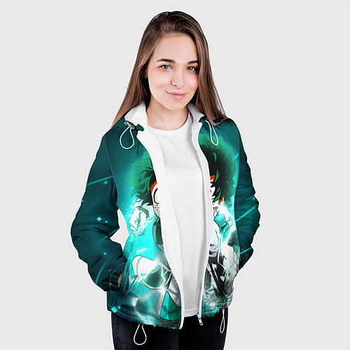 Женская куртка Моя геройская академия / 3D-Белый – фото 3
