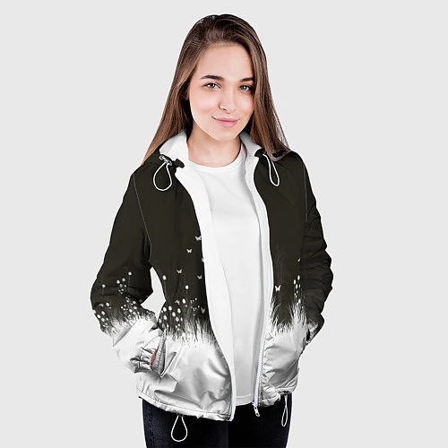 Женская куртка Ночная полянка / 3D-Белый – фото 3