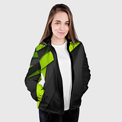 Куртка с капюшоном женская Спортивная геометрия 6, цвет: 3D-черный — фото 2