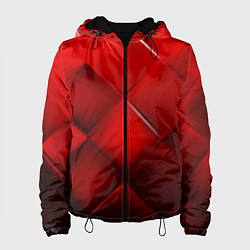 Куртка с капюшоном женская Red squares, цвет: 3D-черный