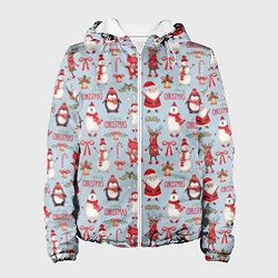 Куртка с капюшоном женская Рождественская Милота, цвет: 3D-белый