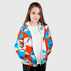 Куртка с капюшоном женская Треугольники, цвет: 3D-белый — фото 2