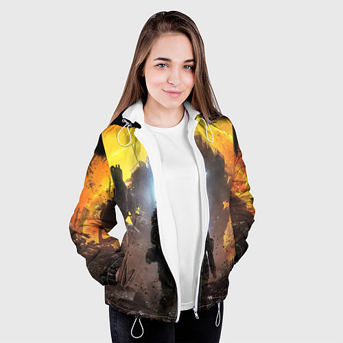Женская куртка Titanfall: Robots War / 3D-Белый – фото 3