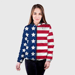 Куртка с капюшоном женская USA Flag, цвет: 3D-черный — фото 2