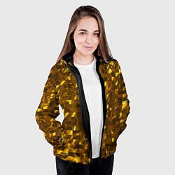Куртка с капюшоном женская Золотые кубики, цвет: 3D-черный — фото 2