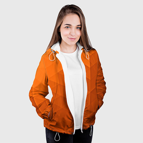 Женская куртка Orange abstraction / 3D-Белый – фото 3