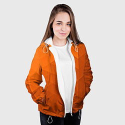 Куртка с капюшоном женская Orange abstraction, цвет: 3D-белый — фото 2