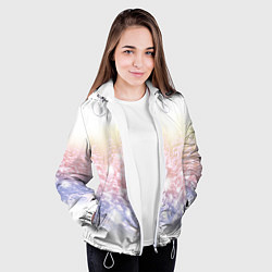 Куртка с капюшоном женская Зимний лес, цвет: 3D-белый — фото 2