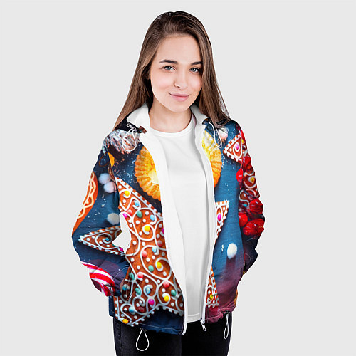 Женская куртка Новогодняя фантазия / 3D-Белый – фото 3