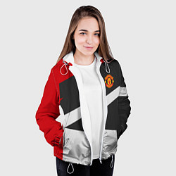 Куртка с капюшоном женская FC Manchester United: Sport Geometry, цвет: 3D-белый — фото 2