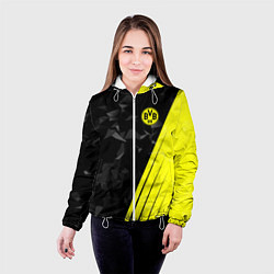 Куртка с капюшоном женская FC Borussia Dortmund: Abstract, цвет: 3D-белый — фото 2