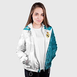 Куртка с капюшоном женская FC Real Madrid: Abstract, цвет: 3D-белый — фото 2