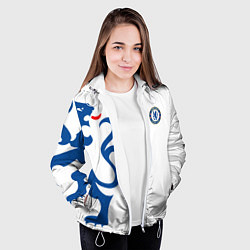 Куртка с капюшоном женская FC Chelsea: White Lion, цвет: 3D-белый — фото 2
