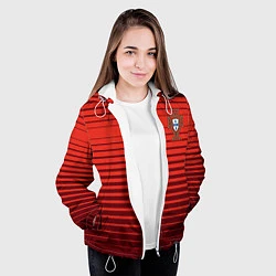Куртка с капюшоном женская Сборная Португалии, цвет: 3D-белый — фото 2