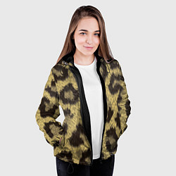 Куртка с капюшоном женская Шкура гепарда, цвет: 3D-черный — фото 2
