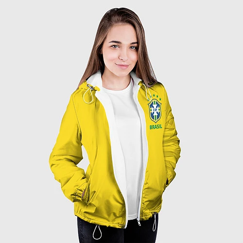 Женская куртка Сборная Бразилии / 3D-Белый – фото 3