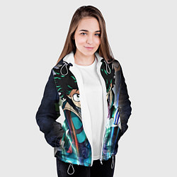 Куртка с капюшоном женская My Hero Academia синий свет, цвет: 3D-белый — фото 2