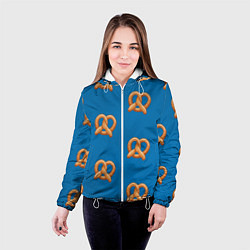 Куртка с капюшоном женская Любитель крендельков, цвет: 3D-белый — фото 2