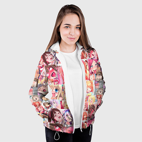 Женская куртка Ahegao / 3D-Белый – фото 3