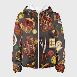 Куртка с капюшоном женская Шашлычное раздолье, цвет: 3D-белый