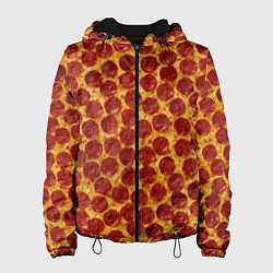 Куртка с капюшоном женская Пицца пепперони, цвет: 3D-черный