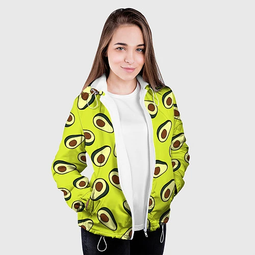 Женская куртка Стиль авокадо / 3D-Белый – фото 3