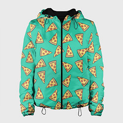 Куртка с капюшоном женская Стиль пиццы, цвет: 3D-черный