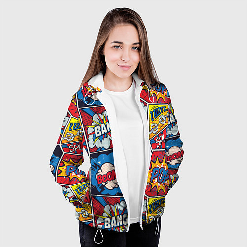 Женская куртка Pop art pattern / 3D-Белый – фото 3