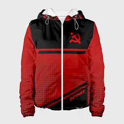 Куртка с капюшоном женская USSR: Black Sport, цвет: 3D-белый