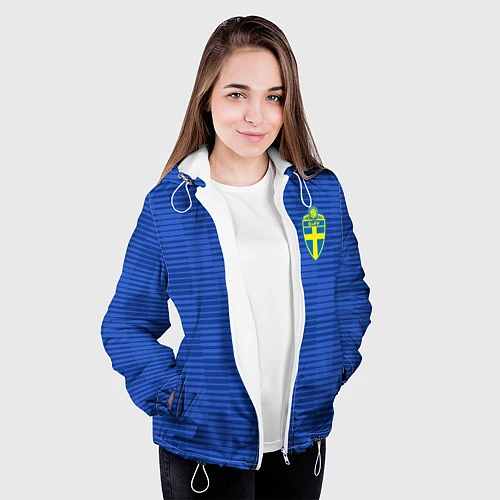 Женская куртка Сборная Швеции: Гостевая ЧМ-2018 / 3D-Белый – фото 3