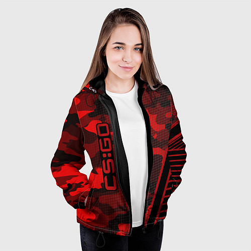 Женская куртка CS:GO Red Camo / 3D-Черный – фото 3