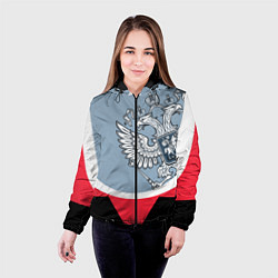 Куртка с капюшоном женская Русский герб, цвет: 3D-черный — фото 2