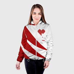 Куртка с капюшоном женская Игра в сердца, цвет: 3D-белый — фото 2