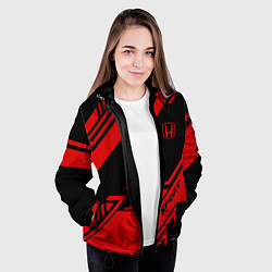 Куртка с капюшоном женская Honda: Techno Sport, цвет: 3D-черный — фото 2