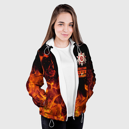 Женская куртка Спасибо деду за Победу - день Победы / 3D-Белый – фото 3