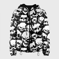 Куртка с капюшоном женская Черепа ужаса, цвет: 3D-черный