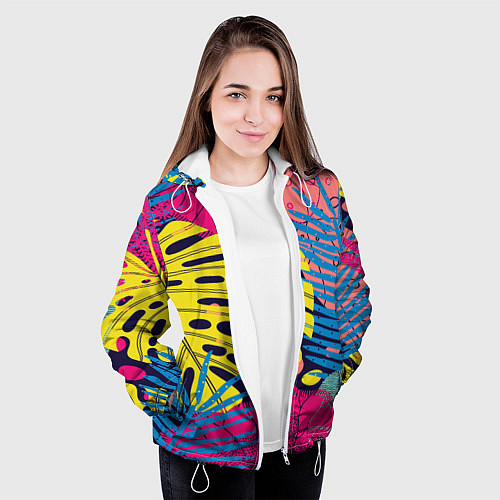 Женская куртка Тропическая мода / 3D-Белый – фото 3