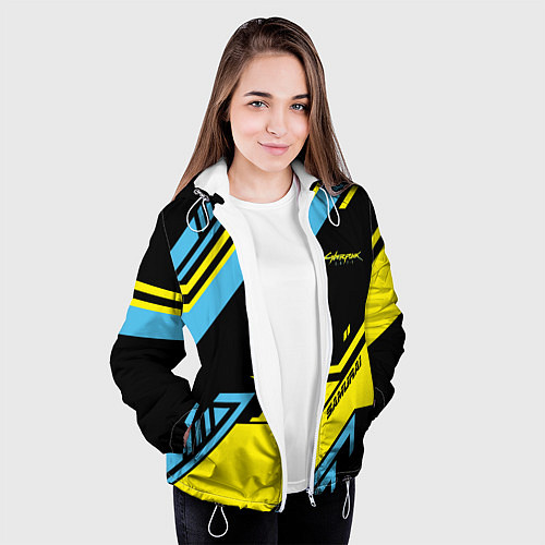 Женская куртка Cyberpunk 2077: Samurai / 3D-Белый – фото 3