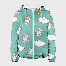 Куртка с капюшоном женская Love of Unicorns, цвет: 3D-белый