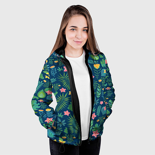 Женская куртка Тропический лес / 3D-Черный – фото 3