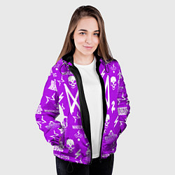 Куртка с капюшоном женская Watch Dogs 2: Violet Pattern, цвет: 3D-черный — фото 2