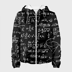 Куртка с капюшоном женская Алгебраические формулы, цвет: 3D-белый