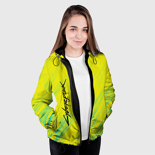 Женская куртка Cyberpunk 2077: Yellow / 3D-Черный – фото 3