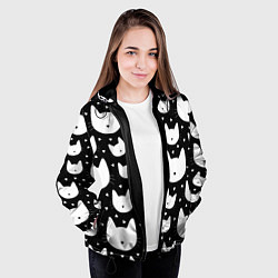 Куртка с капюшоном женская Love Cats Pattern, цвет: 3D-черный — фото 2