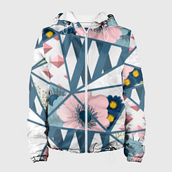 Куртка с капюшоном женская Нежная геометрия, цвет: 3D-белый