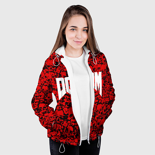 Женская куртка DOOM: Blooded Skuls / 3D-Белый – фото 3