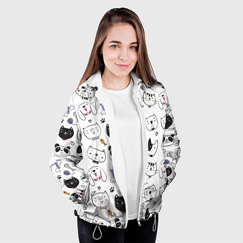Женская куртка Забавные зверушки / 3D-Белый – фото 3