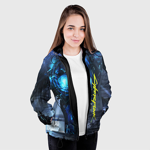 Женская куртка Cyberpunk 2077 / 3D-Черный – фото 3
